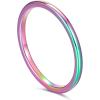 TRUMIUM 2mm 4mm 6mm 8mm Tungsten Wedding Band Ring for Men Women Silver/Rose Gold Plated/Rainbow/Gold Plated Domed High Polish Engagement Promise Rings Comfort Fit 4-15(Tungsten-Rainbow-2mm)