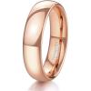 TRUMIUM 2mm 4mm 6mm 8mm Tungsten Wedding Band Ring for Men Women Silver/Rose Gold Plated/Rainbow/Gold Plated Domed High Polish Engagement Promise Rings Comfort Fit 4-15(6mm rose gold plated)