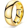 TRUMIUM 2mm 4mm 6mm 8mm Tungsten Wedding Band Ring for Men Women Silver/Rose Gold Plated/Rainbow/Gold Plated Domed High Polish Engagement Promise Rings Comfort Fit 4-15(8mm 24k gold plated)