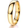 TRUMIUM 2mm 4mm 6mm 8mm Tungsten Wedding Band Ring for Men Women Silver/Rose Gold Plated/Rainbow/Gold Plated Domed High Polish Engagement Promise Rings Comfort Fit 4-15(4mm 24k gold plated)
