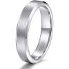 TRUMIUM 4mm 6mm 8mm Tungsten Wedding Band Ring for Men Women Silver Plated Matte Finished Engagement Rings Comfort Fit 4-15(4mm silver plated)