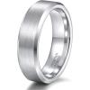 TRUMIUM 4mm 6mm 8mm Tungsten Wedding Band Ring for Men Women Silver Plated Matte Finished Engagement Rings Comfort Fit 4-15(6mm silver plated)