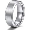TRUMIUM 4mm 6mm 8mm Tungsten Wedding Band Ring for Men Women Silver Plated Matte Finished Engagement Rings Comfort Fit 4-15(8mm silver plated)