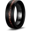 TRUMIUM 8mm Mens Wedding Band Tungsten Rings for Men Women Copper Sand Groove Center Black Mens Rings Beveled Edges Comfort Fit Size 7-13(Copper Sand-8mm)