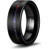 TRUMIUM 8mm Mens Wedding Band Tungsten Rings for Men Women Copper Sand Groove Center Black Mens Rings Beveled Edges Comfort Fit Size 7-13(Opal-8mm)