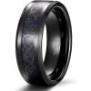 TRUMIUM 8mm Tungsten Carbide Rings for Men Women Celtic Dragon Cubic Zirconia Promise Wedding Ring Black/Blue/Green/Red Comfort Fit Size 7-14(8mm Black Purple)