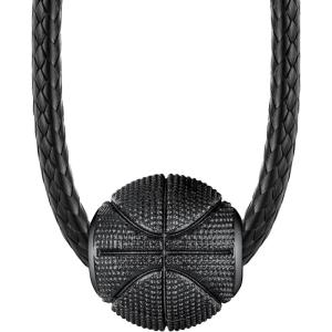 ChainsHouse Sports Football/Basketball/Volleyball/Baseball/Rugby Necklace for Men Women, Gold/Black/Solid Stainless Steel 3D Ball Sport Necklaces Charm Pendants, Sports Fan Ball Jewelry Gifts(03. Basketball-Black)