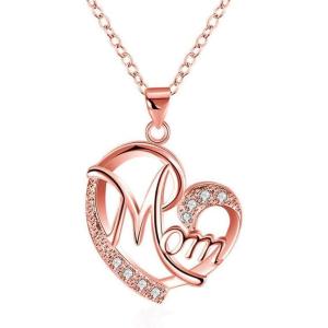 ORANGELOVE 18K White Gold Rose Gold Plated Jewelry Love Mom Necklace Chain Pendant