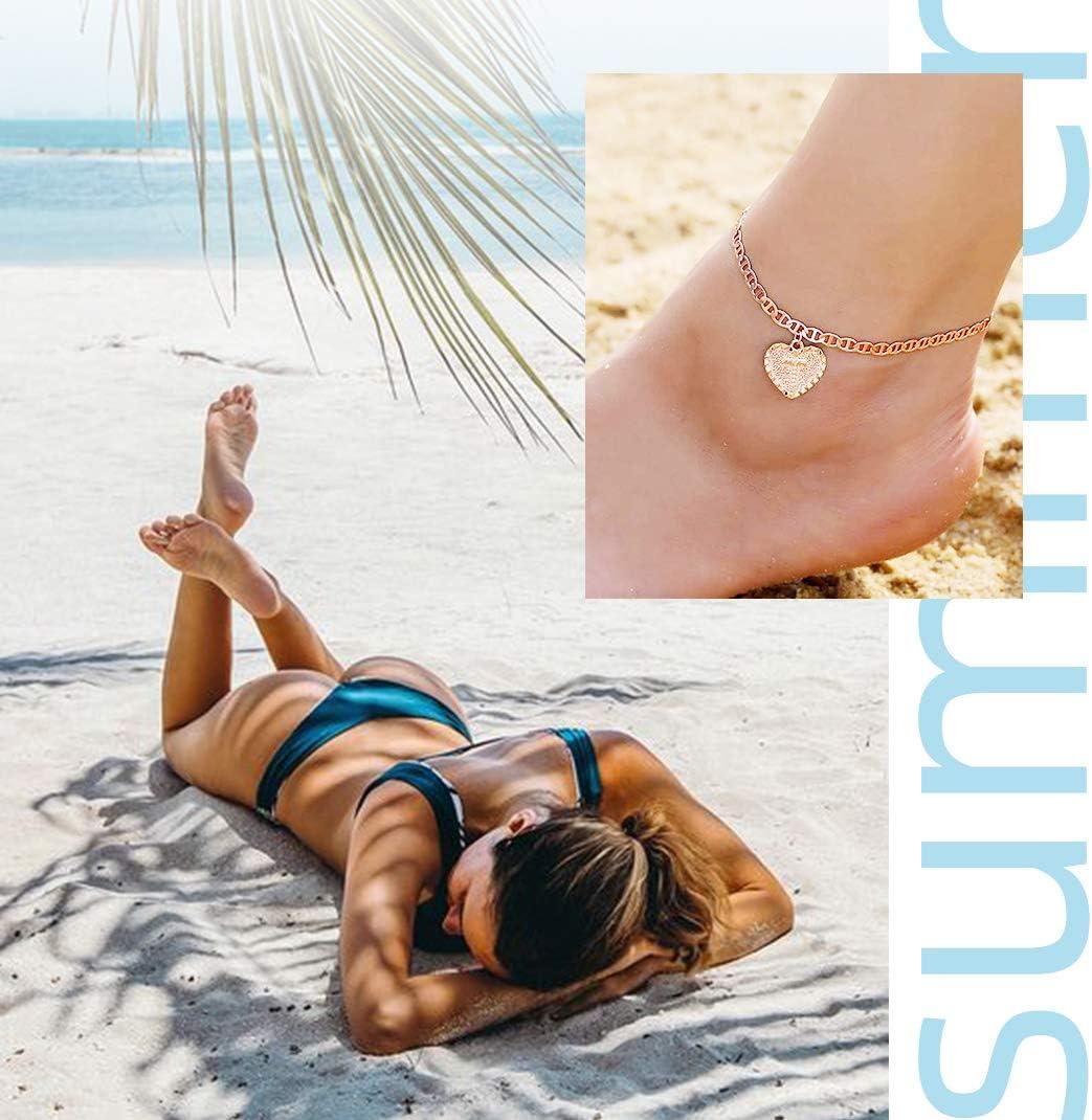 imageChainsHouse Ankle Bracelets for Women Stainless Steel Chain Anklets Waterproof Women Summer Beach Jewelry Gift Come with Box11 6mmFlat MarinaRose Gold