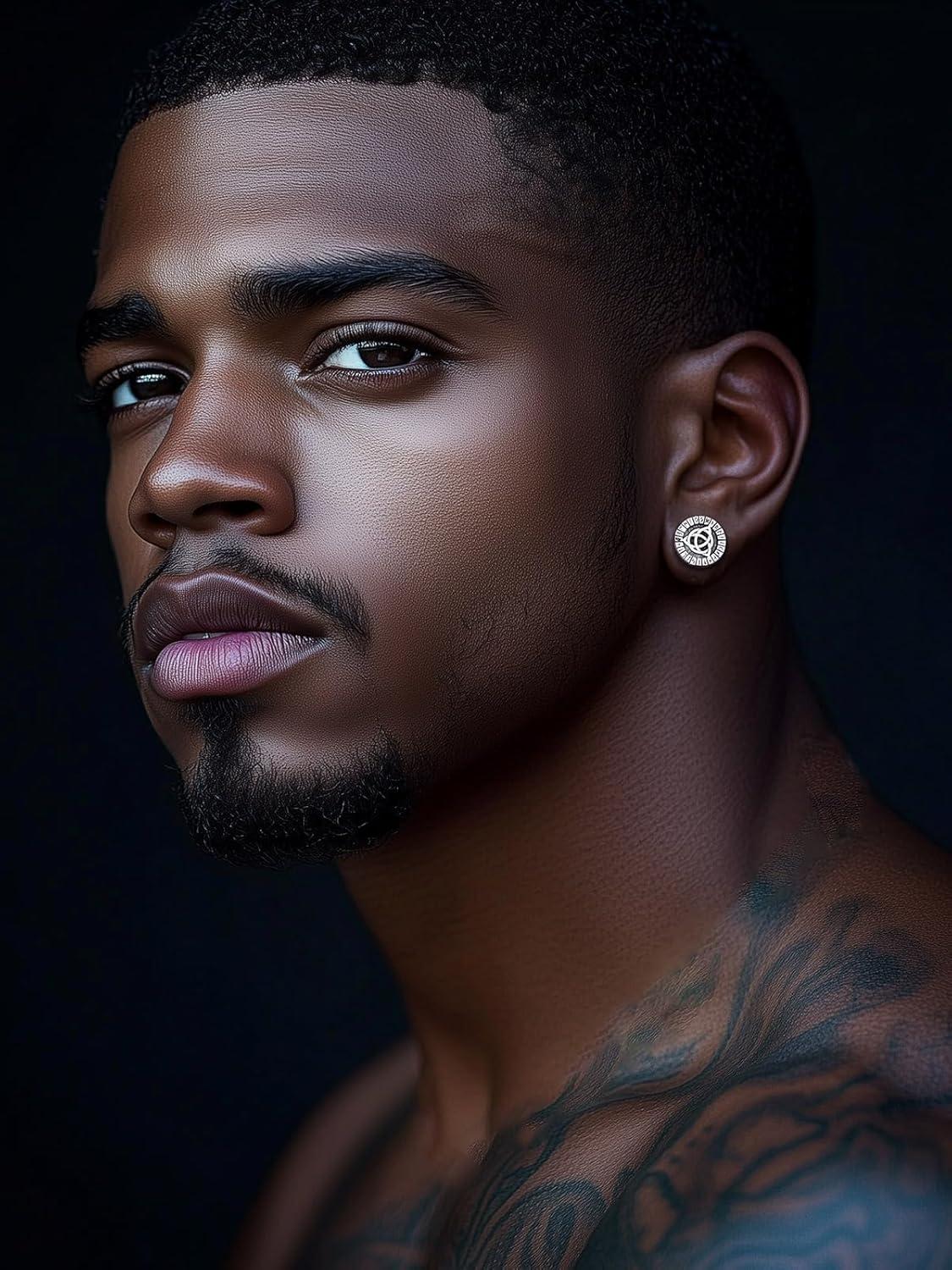 imageChainsHouse Viking Earrings for Men Raven SkullCeltic Cross Ear Studs Stainless SteelBlackGold Plated Punk Gothic Earrings Lightweight Hypoallergenic Stud Jewelry with Gift BoxBCeltic KnotSteel