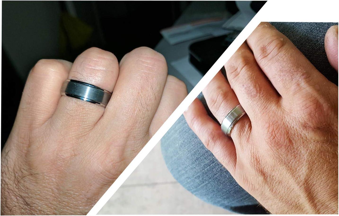 imageTRUMIUM 4mm 6mm 8mm Tungsten Rings for Men Women Silver Blue Rose Gold Plated Black Tungsten Wedding Band Matte Brushed Finish Comfort Fit Size 4156mm silver plated