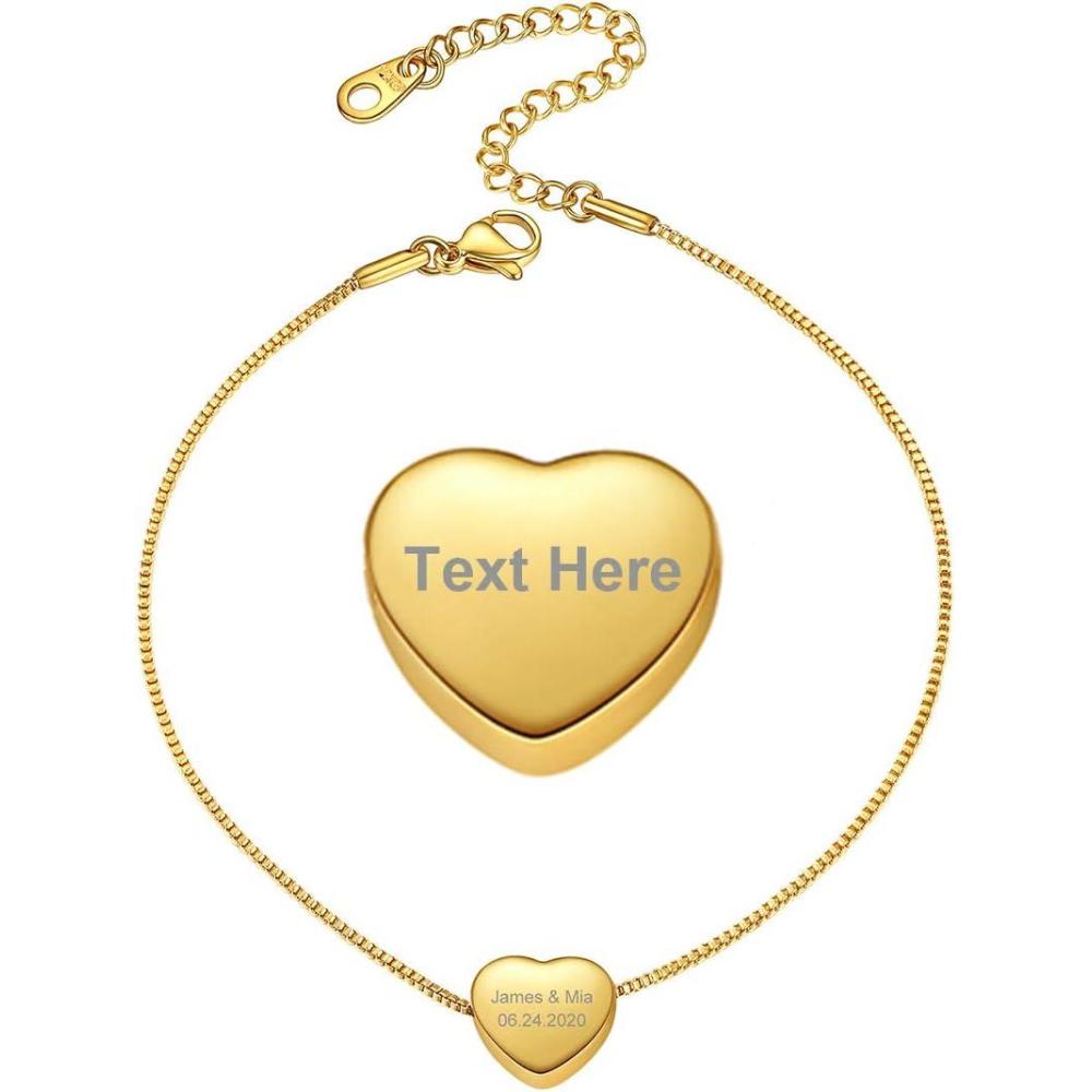 imageChainsHouse Ankle Bracelets for Women Stainless Steel Beaded Chain Ankle Bracelet Womens Heart Anklets for Summer Beach Jewelry GiftsU heartgoldcustom