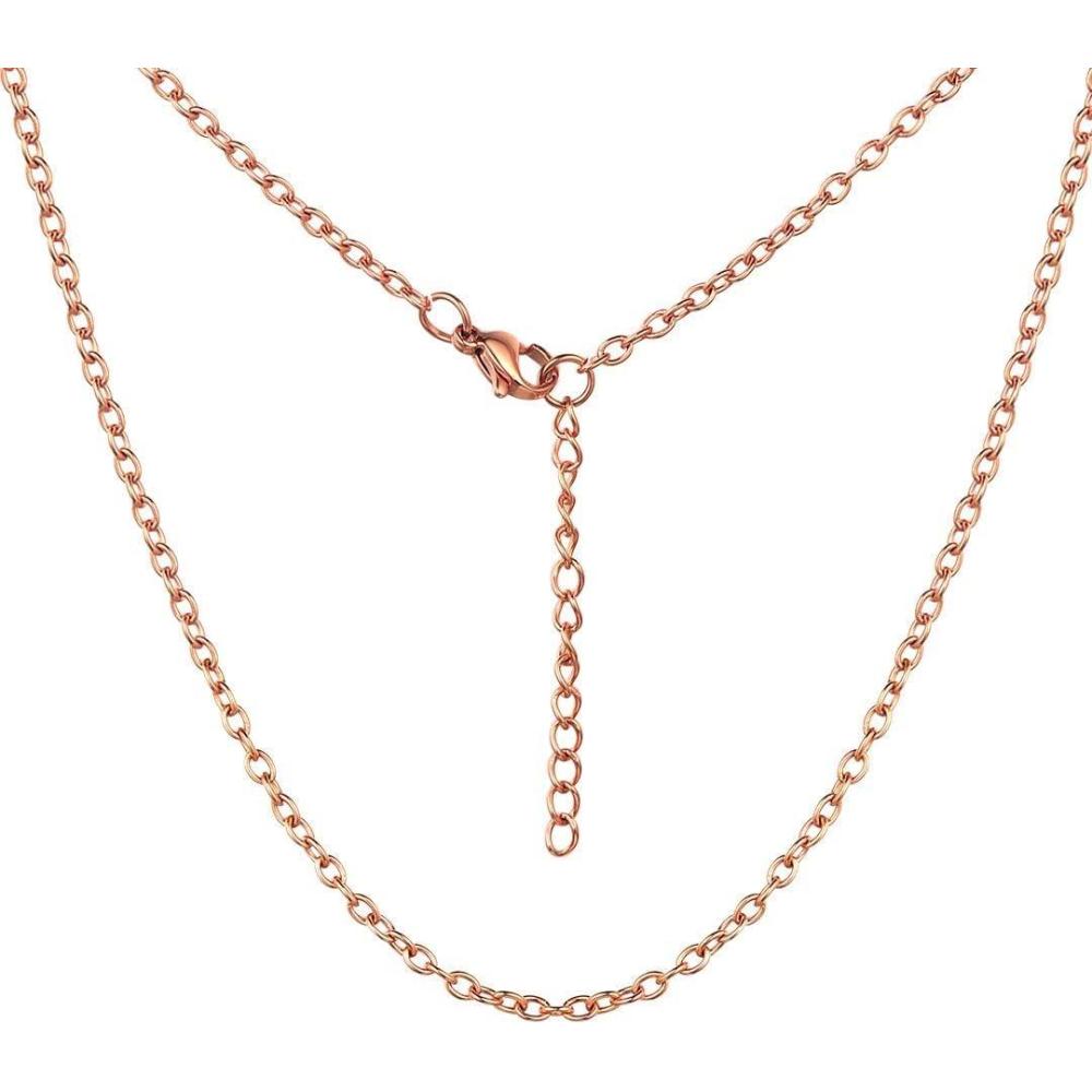 imageChainsHouse Thin Rolo Chain Necklaces for Women Men 14MM2MM Cable Chains with 5cm Extender Chain Stainless SteelBlack14K GoldRose Gold Plated Sturdy Womens Chain Necklaces 1630 InchG2mmrose gold