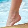 ChainsHouse Ankle Bracelets for Women, Stainless Steel Beaded Chain Ankle Bracelet, Womens Heart Anklets for Summer Beach Jewelry Gifts(A: cuban-3mm-sterling silver)