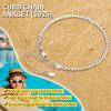 ChainsHouse Ankle Bracelets for Women, Stainless Steel Beaded Chain Ankle Bracelet, Womens Heart Anklets for Summer Beach Jewelry Gifts(A: cuban-3mm-sterling silver)