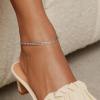 ChainsHouse Ankle Bracelets for Women, Stainless Steel Beaded Chain Ankle Bracelet, Womens Heart Anklets for Summer Beach Jewelry Gifts(B: cuban-5mm-stainless)