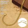 ChainsHouse Ankle Bracelets for Women, Stainless Steel Beaded Chain Ankle Bracelet, Womens Heart Anklets for Summer Beach Jewelry Gifts(C: cuban-5mm-gold)
