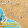 ChainsHouse Ankle Bracelets for Women, Stainless Steel Beaded Chain Ankle Bracelet, Womens Heart Anklets for Summer Beach Jewelry Gifts(D: figaro-3mm-sterling silver)