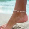ChainsHouse Ankle Bracelets for Women, Stainless Steel Beaded Chain Ankle Bracelet, Womens Heart Anklets for Summer Beach Jewelry Gifts(E: figaro-5mm-stainless steel)