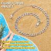 ChainsHouse Ankle Bracelets for Women, Stainless Steel Beaded Chain Ankle Bracelet, Womens Heart Anklets for Summer Beach Jewelry Gifts(E: figaro-5mm-stainless steel)