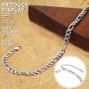 ChainsHouse Ankle Bracelets for Women, Stainless Steel Beaded Chain Ankle Bracelet, Womens Heart Anklets for Summer Beach Jewelry Gifts(E: figaro-5mm-stainless steel)