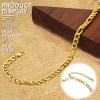 ChainsHouse Ankle Bracelets for Women, Stainless Steel Beaded Chain Ankle Bracelet, Womens Heart Anklets for Summer Beach Jewelry Gifts(F: figaro-5mm-gold)