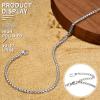 ChainsHouse Ankle Bracelets for Women, Stainless Steel Beaded Chain Ankle Bracelet, Womens Heart Anklets for Summer Beach Jewelry Gifts(G: box-3mm-stainless steel)