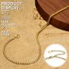 ChainsHouse Ankle Bracelets for Women, Stainless Steel Beaded Chain Ankle Bracelet, Womens Heart Anklets for Summer Beach Jewelry Gifts(H: box-3mm-gold)
