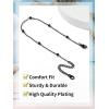 ChainsHouse Ankle Bracelets for Women, Stainless Steel Beaded Chain Ankle Bracelet, Womens Heart Anklets for Summer Beach Jewelry Gifts(K: bead-3.5mm-black)