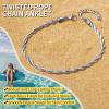 ChainsHouse Ankle Bracelets for Women, Stainless Steel Beaded Chain Ankle Bracelet, Womens Heart Anklets for Summer Beach Jewelry Gifts(L: twisted rope-6mm-stainless)