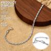 ChainsHouse Ankle Bracelets for Women, Stainless Steel Beaded Chain Ankle Bracelet, Womens Heart Anklets for Summer Beach Jewelry Gifts(L: twisted rope-6mm-stainless)