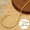 ChainsHouse Ankle Bracelets for Women, Stainless Steel Beaded Chain Ankle Bracelet, Womens Heart Anklets for Summer Beach Jewelry Gifts(N: wheat-3mm-gold)