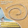 ChainsHouse Ankle Bracelets for Women, Stainless Steel Beaded Chain Ankle Bracelet, Womens Heart Anklets for Summer Beach Jewelry Gifts(O: wheat-3mm-stainless)