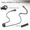 ChainsHouse Ankle Bracelets for Women, Stainless Steel Beaded Chain Ankle Bracelet, Womens Heart Anklets for Summer Beach Jewelry Gifts(T: heart-black)