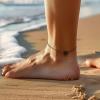 ChainsHouse Ankle Bracelets for Women, Stainless Steel Beaded Chain Ankle Bracelet, Womens Heart Anklets for Summer Beach Jewelry Gifts(T: heart-black)