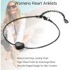 ChainsHouse Ankle Bracelets for Women, Stainless Steel Beaded Chain Ankle Bracelet, Womens Heart Anklets for Summer Beach Jewelry Gifts(T: heart-black(custom))