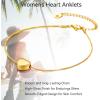ChainsHouse Ankle Bracelets for Women, Stainless Steel Beaded Chain Ankle Bracelet, Womens Heart Anklets for Summer Beach Jewelry Gifts(U: heart-gold(custom))