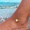 ChainsHouse Ankle Bracelets for Women, Stainless Steel Beaded Chain Ankle Bracelet, Womens Heart Anklets for Summer Beach Jewelry Gifts(U: heart-gold(custom))