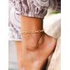 ChainsHouse Ankle Bracelets for Women, Stainless Steel Chain Anklets Waterproof, Women Summer Beach Jewelry Gift, Come with Box(01. 1Pcs-(6mm)-Paperclip-14K Gold)