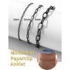 ChainsHouse Ankle Bracelets for Women, Stainless Steel Chain Anklets Waterproof, Women Summer Beach Jewelry Gift, Come with Box(02. 2Pcs-(2+3mm)-Paperclip-Black)