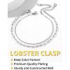 ChainsHouse Ankle Bracelets for Women, Stainless Steel Chain Anklets Waterproof, Women Summer Beach Jewelry Gift, Come with Box(02. 2Pcs-(2+3mm)-Paperclip-Steel)