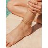 ChainsHouse Ankle Bracelets for Women, Stainless Steel Chain Anklets Waterproof, Women Summer Beach Jewelry Gift, Come with Box(03. 3Pcs-(2+3+6mm)-Paperclip-14K Gold)