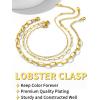 ChainsHouse Ankle Bracelets for Women, Stainless Steel Chain Anklets Waterproof, Women Summer Beach Jewelry Gift, Come with Box(03. 3Pcs-(2+3+6mm)-Paperclip-14K Gold)