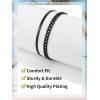 ChainsHouse Ankle Bracelets for Women, Stainless Steel Chain Anklets Waterproof, Women Summer Beach Jewelry Gift, Come with Box(04. 2pcs-(3+5mm)-Snake Cuban-Black)