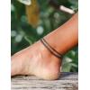 ChainsHouse Ankle Bracelets for Women, Stainless Steel Chain Anklets Waterproof, Women Summer Beach Jewelry Gift, Come with Box(04. 2pcs-(3+5mm)-Snake Cuban-Black)
