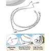 ChainsHouse Ankle Bracelets for Women, Stainless Steel Chain Anklets Waterproof, Women Summer Beach Jewelry Gift, Come with Box(06. 2pcs CZ Heart-Steel)