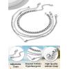 ChainsHouse Ankle Bracelets for Women, Stainless Steel Chain Anklets Waterproof, Women Summer Beach Jewelry Gift, Come with Box(07. 3pcs Cuban Heart-Steel)