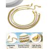 ChainsHouse Ankle Bracelets for Women, Stainless Steel Chain Anklets Waterproof, Women Summer Beach Jewelry Gift, Come with Box(08. 3pcs CZ Cuban-Gold)