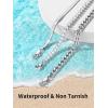 ChainsHouse Ankle Bracelets for Women, Stainless Steel Chain Anklets Waterproof, Women Summer Beach Jewelry Gift, Come with Box(08. 3pcs CZ Cuban-Steel)