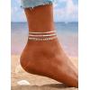 ChainsHouse Ankle Bracelets for Women, Stainless Steel Chain Anklets Waterproof, Women Summer Beach Jewelry Gift, Come with Box(08. 3pcs CZ Cuban-Steel)